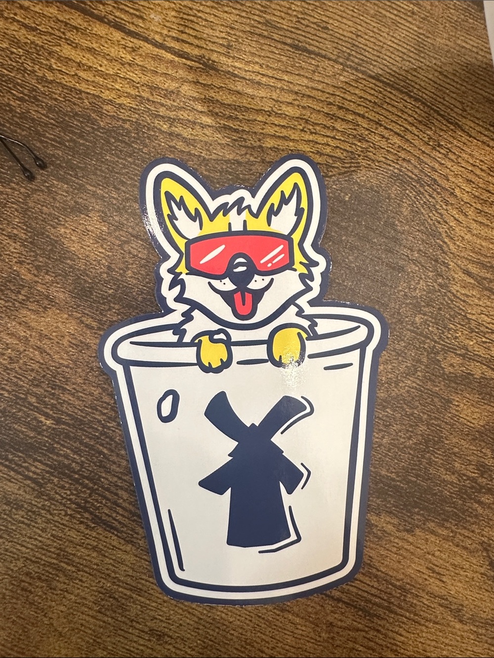 Dutch Bros Sticker Featuring Yellow, Red, Navy, White